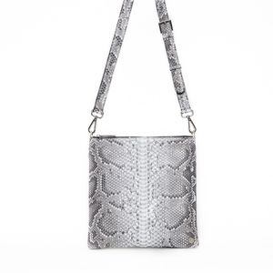 Tokyo Cross-Body, Salt and Pepper Snakeskin